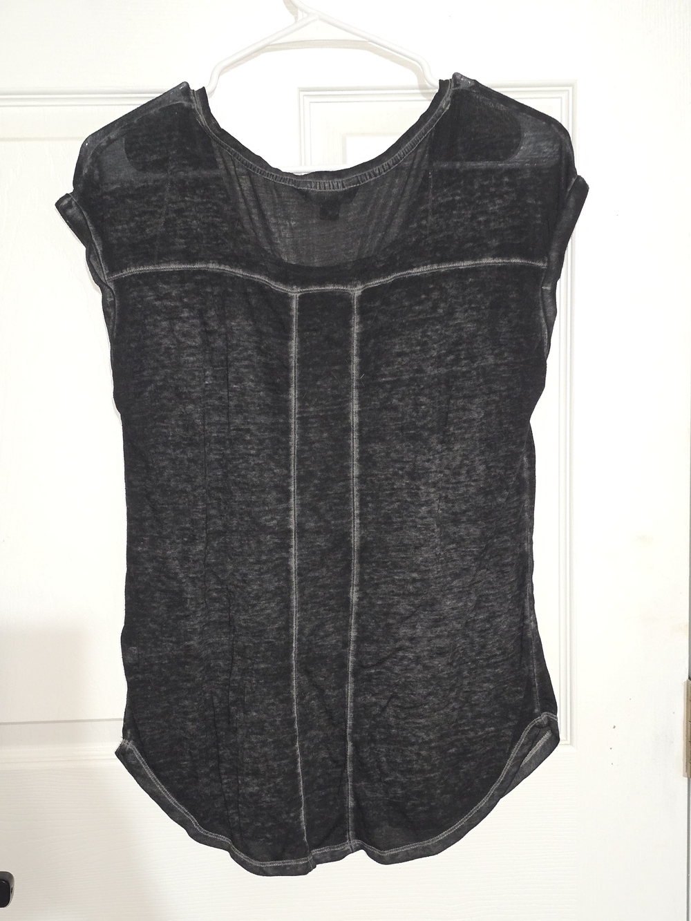 Rock & Republic Black Short Sleeve Tee with Distressed Flag Print - Picture 2 of 4